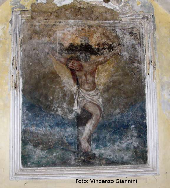 Affresco di crocifisso